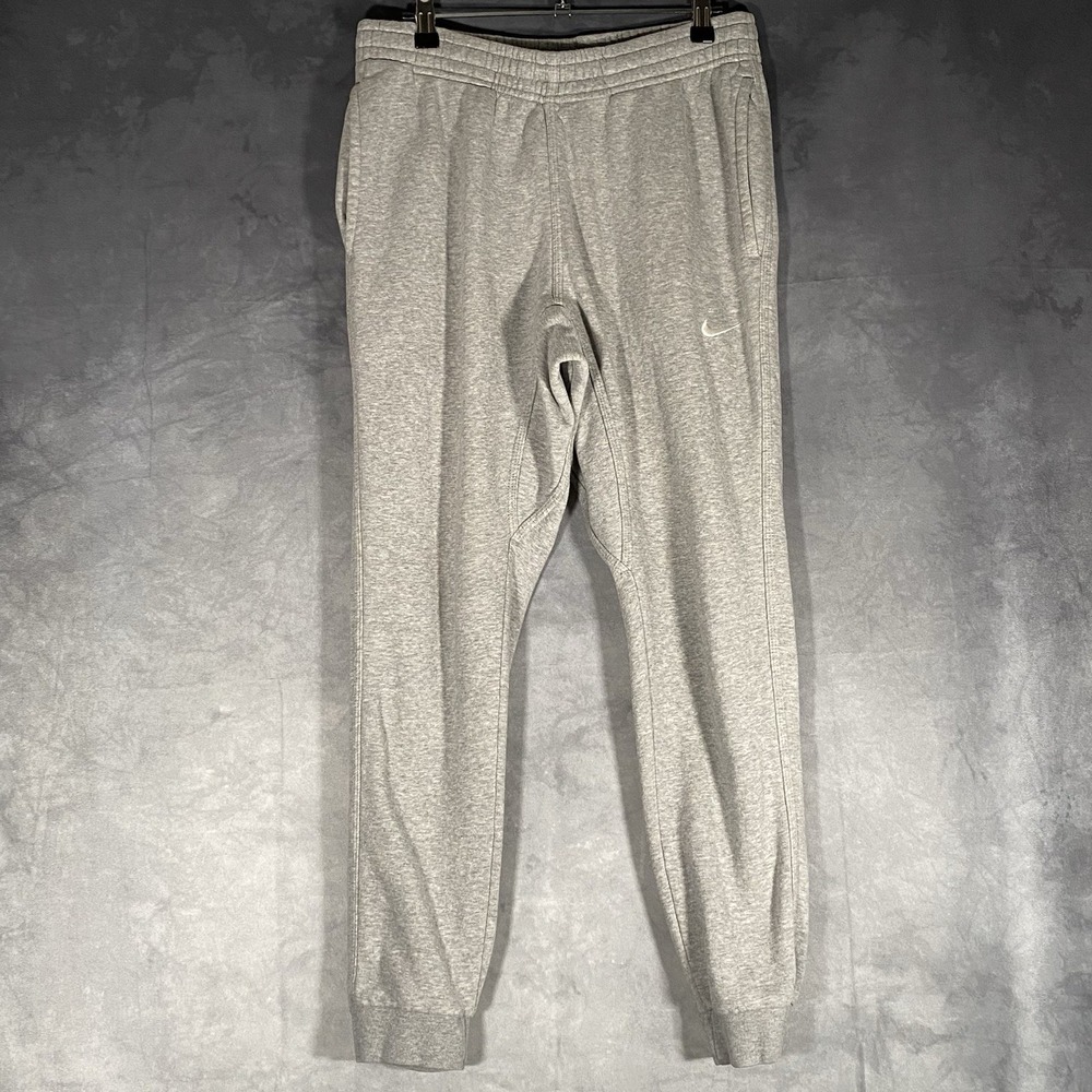 Nike Sweatpants Medium Gray Sportswear Fleece Joggers Activewear Snap Pocket